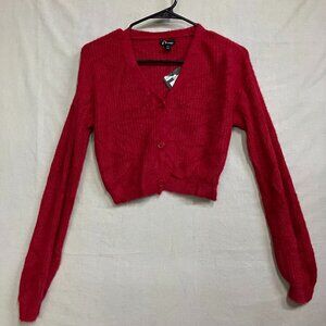 Art Class Girl's Size  M 8 Red Button-Front V-Neck Cardigan Sweater Long Sleeve